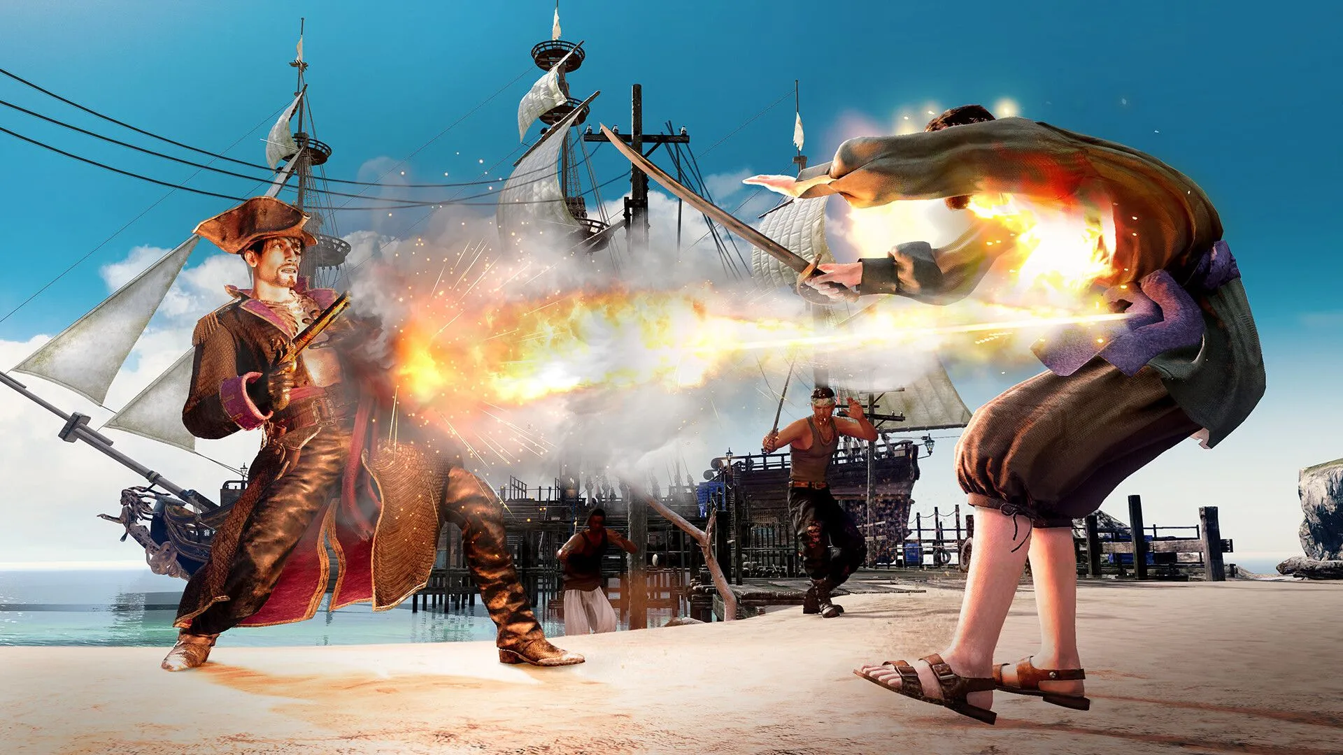 Majima sử dụng phong cách chiến đấu Mad Dog kết hợp yếu tố cướp biển trong gameplay của Pirate Yakuza in Hawaii