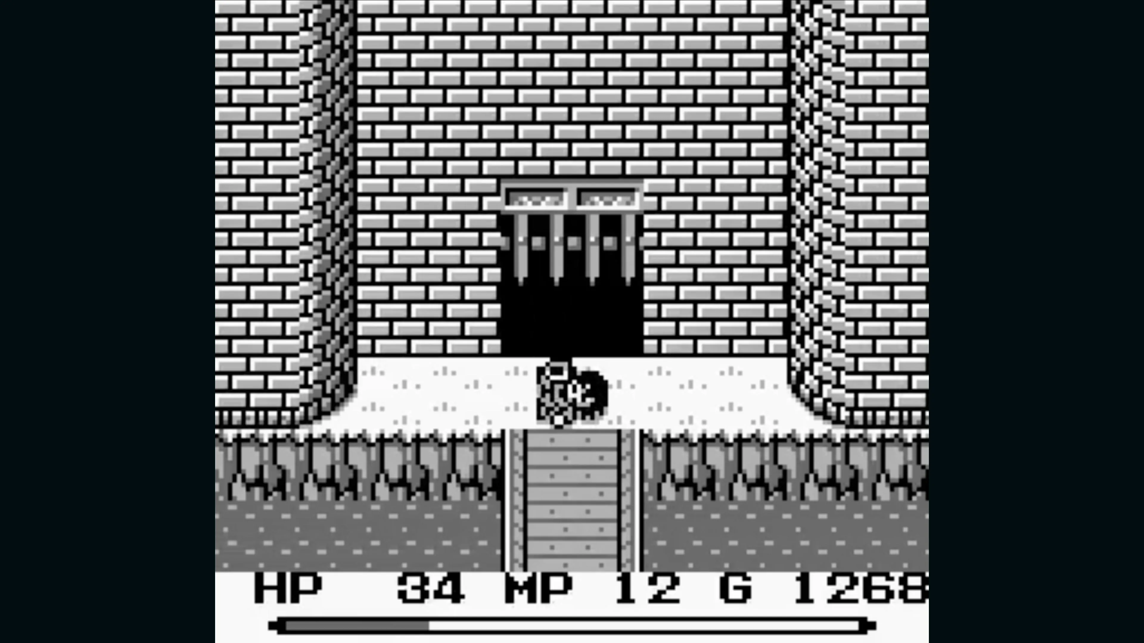 Màn hình chiến đấu hành động của Final Fantasy Adventure trên Game Boy