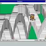Máy tính hiển thị trò chơi Solitaire trên Windows 3.1.