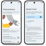 Minh họa giao diện và cơ chế hoạt động của tính năng Identity Check trong bảo vệ chống trộm Android