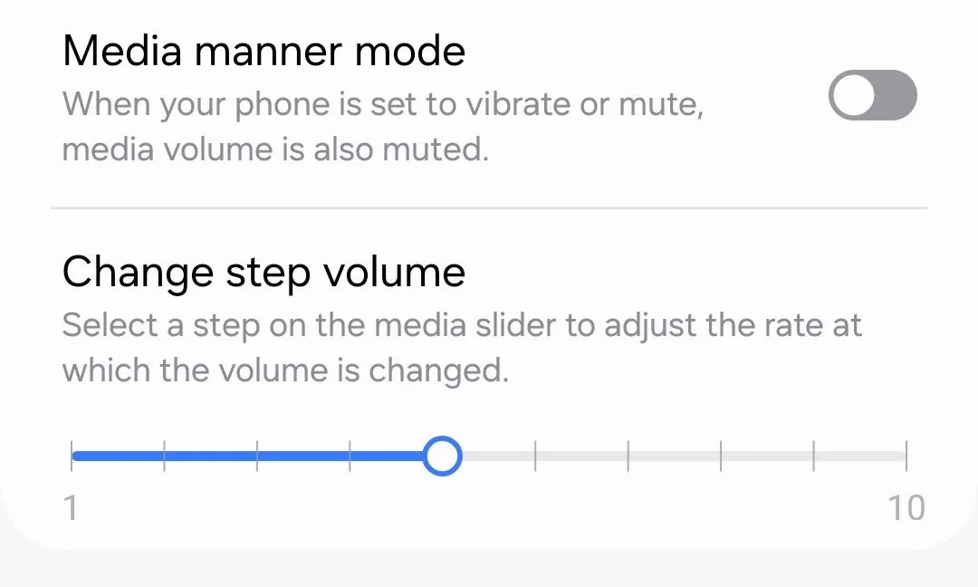 Module Sound Assistant của Samsung Good Lock điều chỉnh âm lượng từng bước