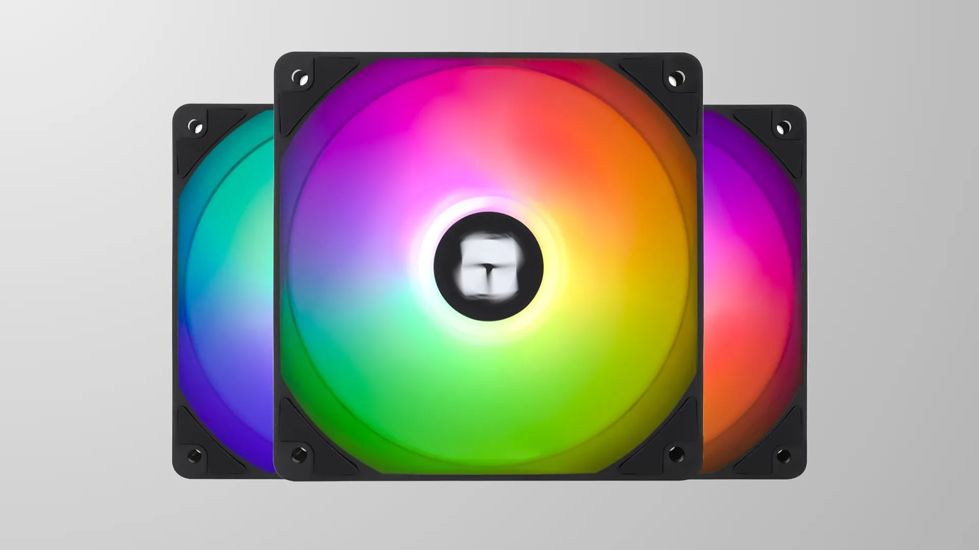 Một bộ quạt RGB Thermalright TL-C12C-S X3 trên nền xám.