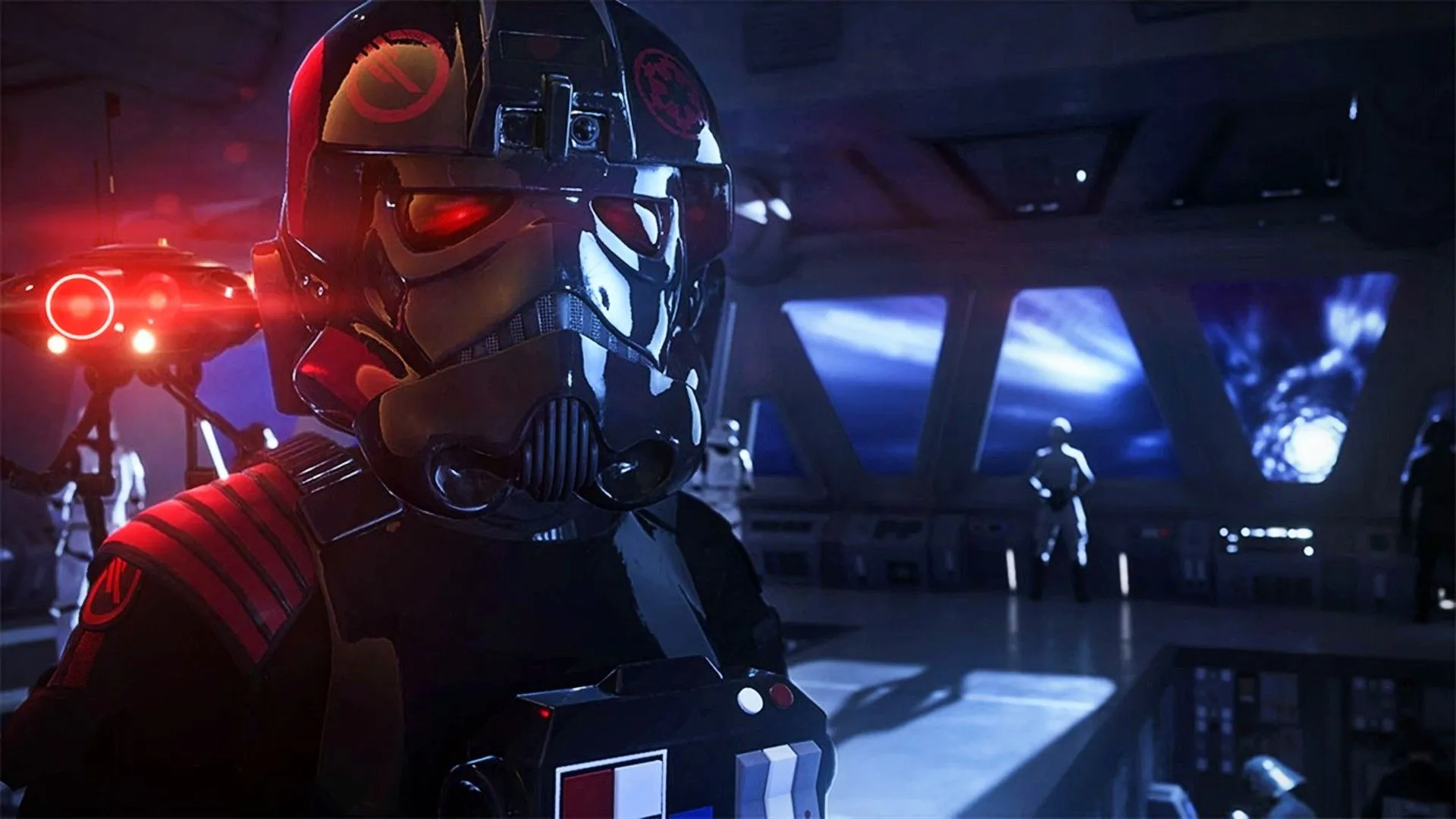 Một Stormtrooper trong buồng lái TIE Fighter trên phi thuyền trong Star Wars Battlefront 2