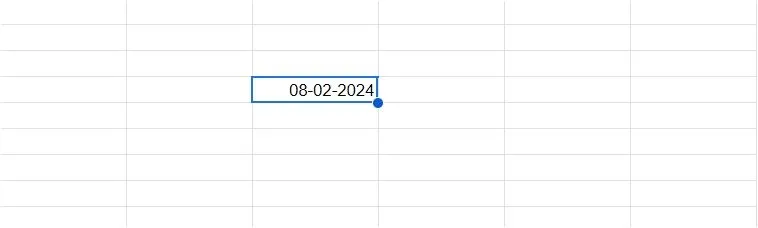 Ngày tháng được nhập trong một ô của Google Sheets