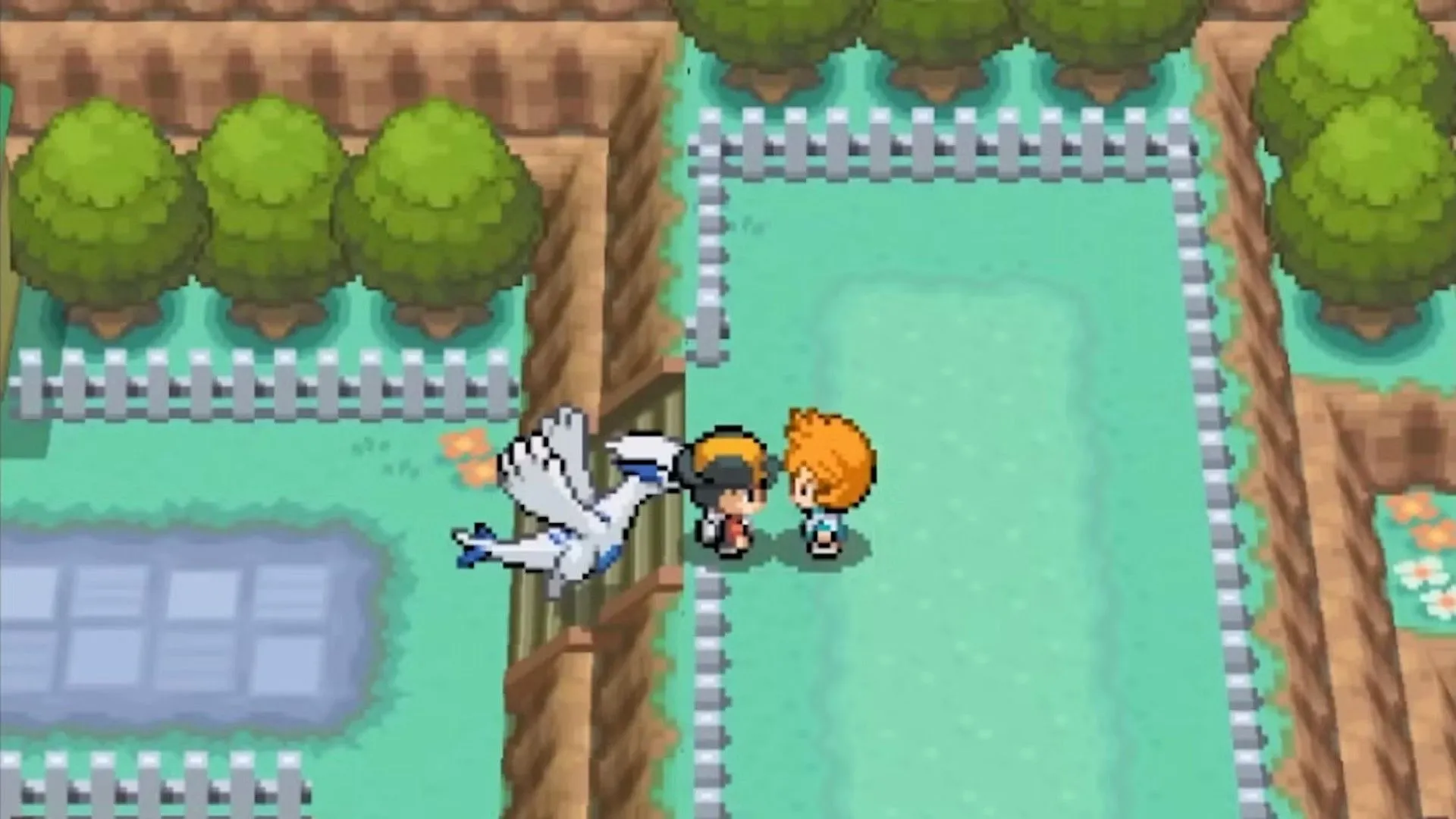 Người chơi nói chuyện với NPC trong Pokémon Storm Silver ROM, ví dụ về các phiên bản game đã được chỉnh sửa để phù hợp với thử thách.