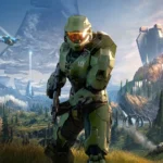 Người lính Master Chief trong khung cảnh game Halo Infinite, minh họa cho game độc quyền Xbox.