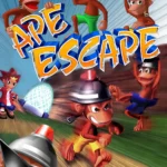 Nhân vật Spike và các chú khỉ trong game Ape Escape, một series game platformer kinh điển của PlayStation.