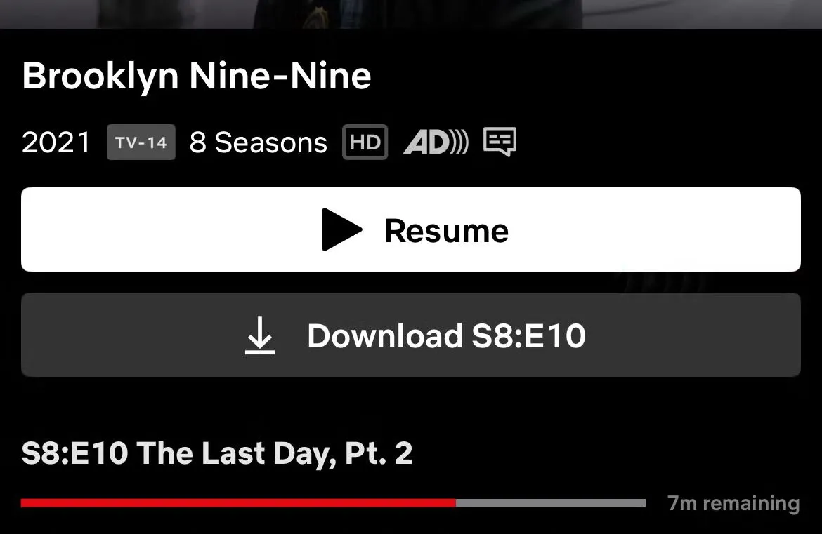 Nút tải xuống nội dung trên ứng dụng Netflix để xem ngoại tuyến