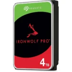 Ổ cứng NAS Seagate IronWolf Pro 4TB với logo thương hiệu trên nền tối.