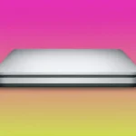 Ổ đĩa USB SuperDrive của Apple trên nền gradient.