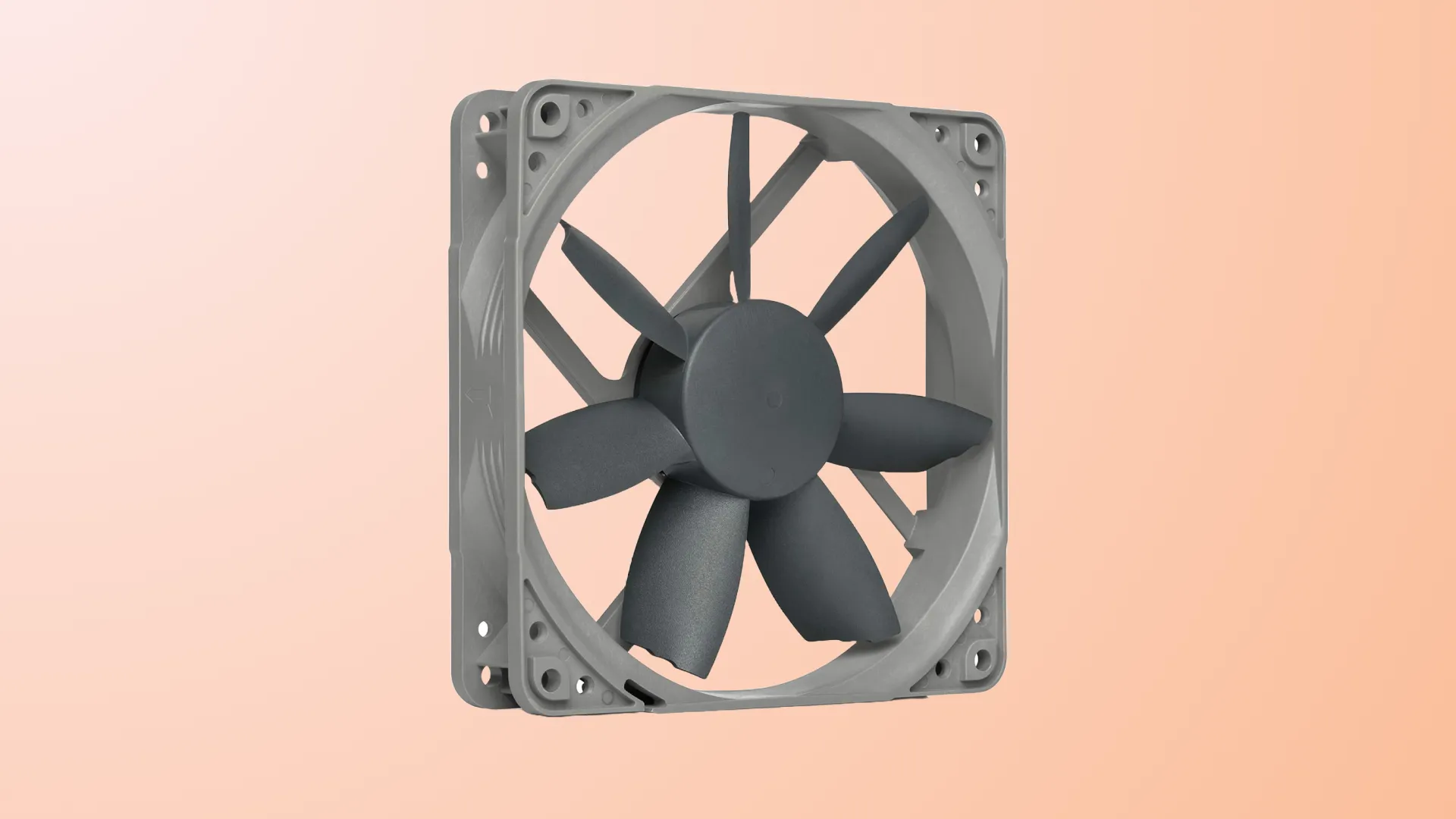 Quạt PC Noctua NF-S12B redux-1200 PWM trên nền cam.