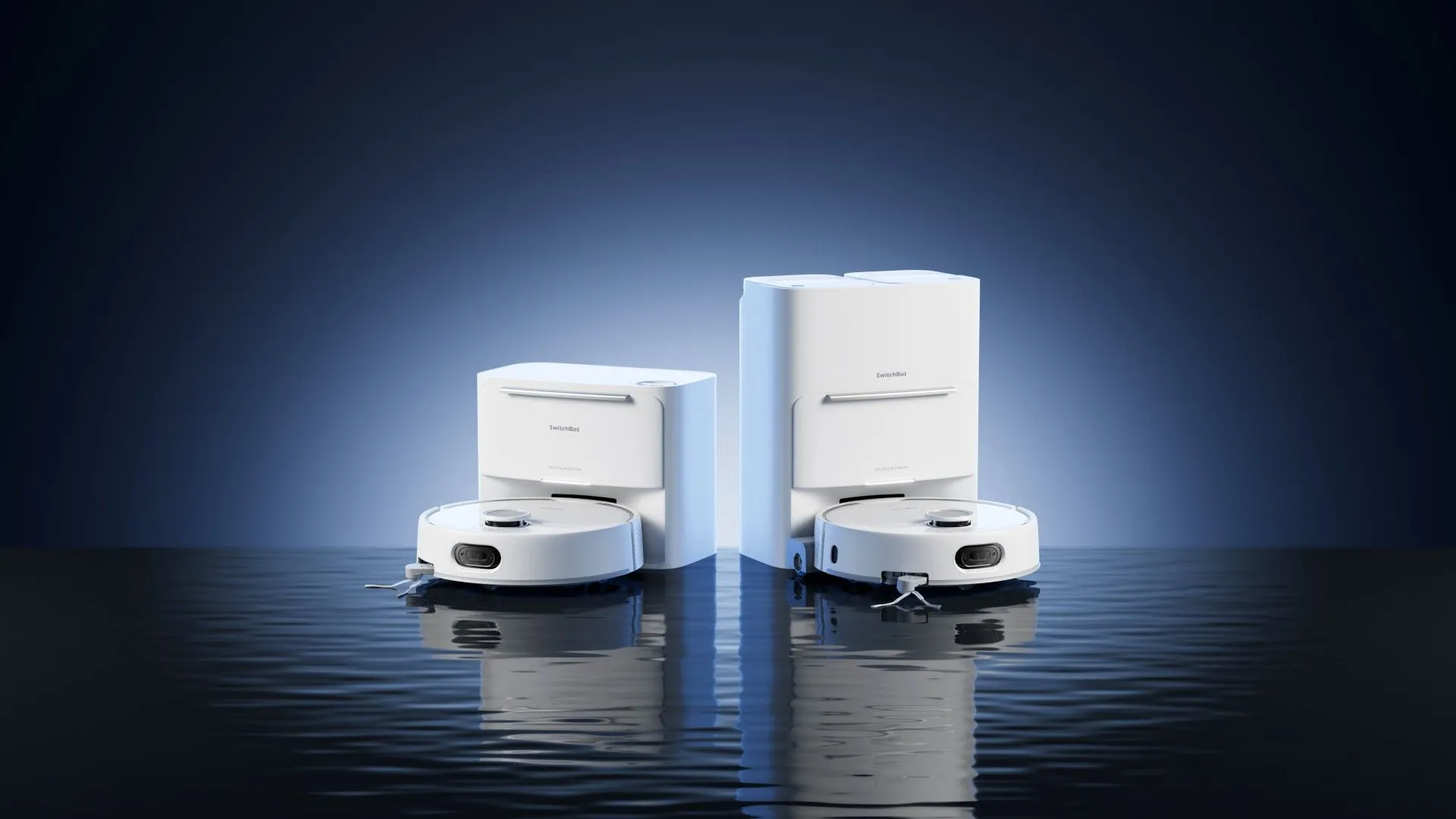 Robot lau nhà Switchbot S20 Pro và trạm sạc, nâng cấp đáng kể khả năng làm sạch tự động.