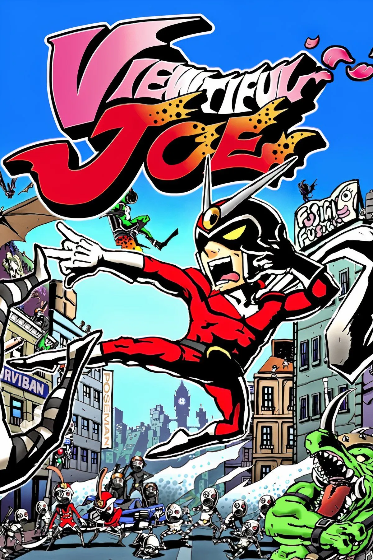 Siêu anh hùng Viewtiful Joe với phong cách đồ họa cel-shaded độc đáo, trong series game hành động beat 'em up.