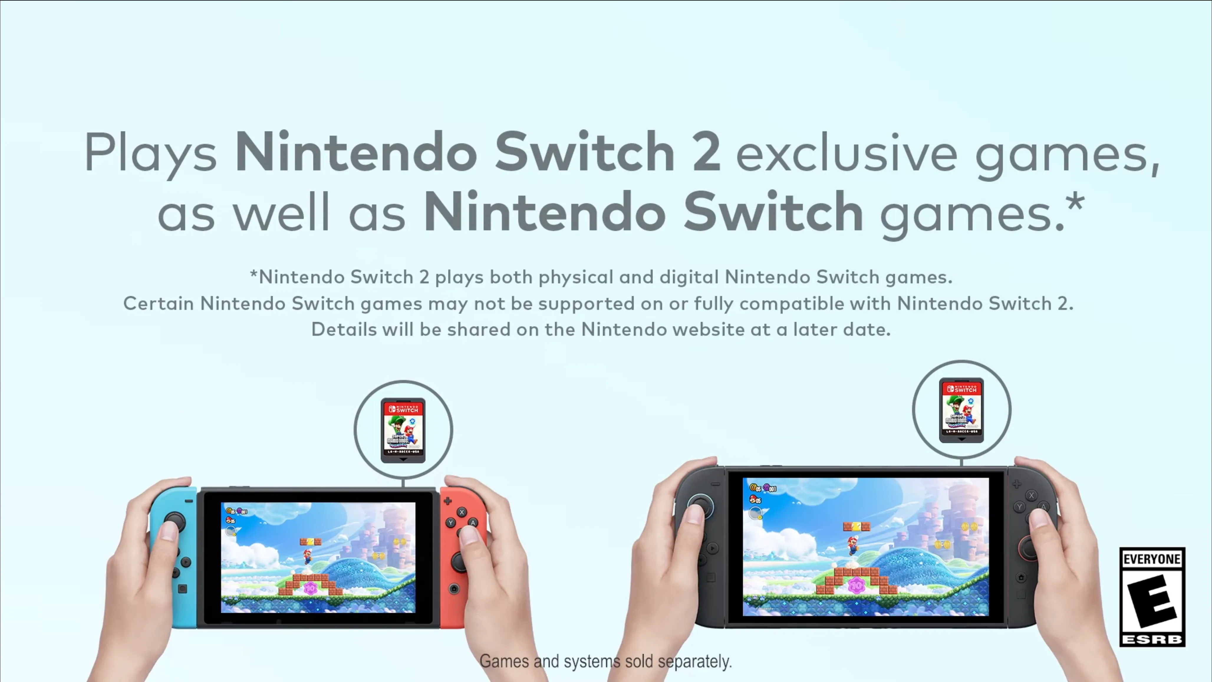 So sánh kích thước và thiết kế giữa Nintendo Switch 2 và Nintendo Switch đời đầu, minh họa sự thay đổi về form factor và khả năng tương thích ngược.