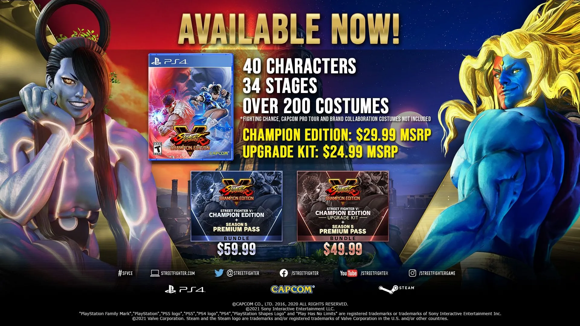 Tất cả nội dung được bao gồm trong phiên bản Street Fighter V: Champion Edition