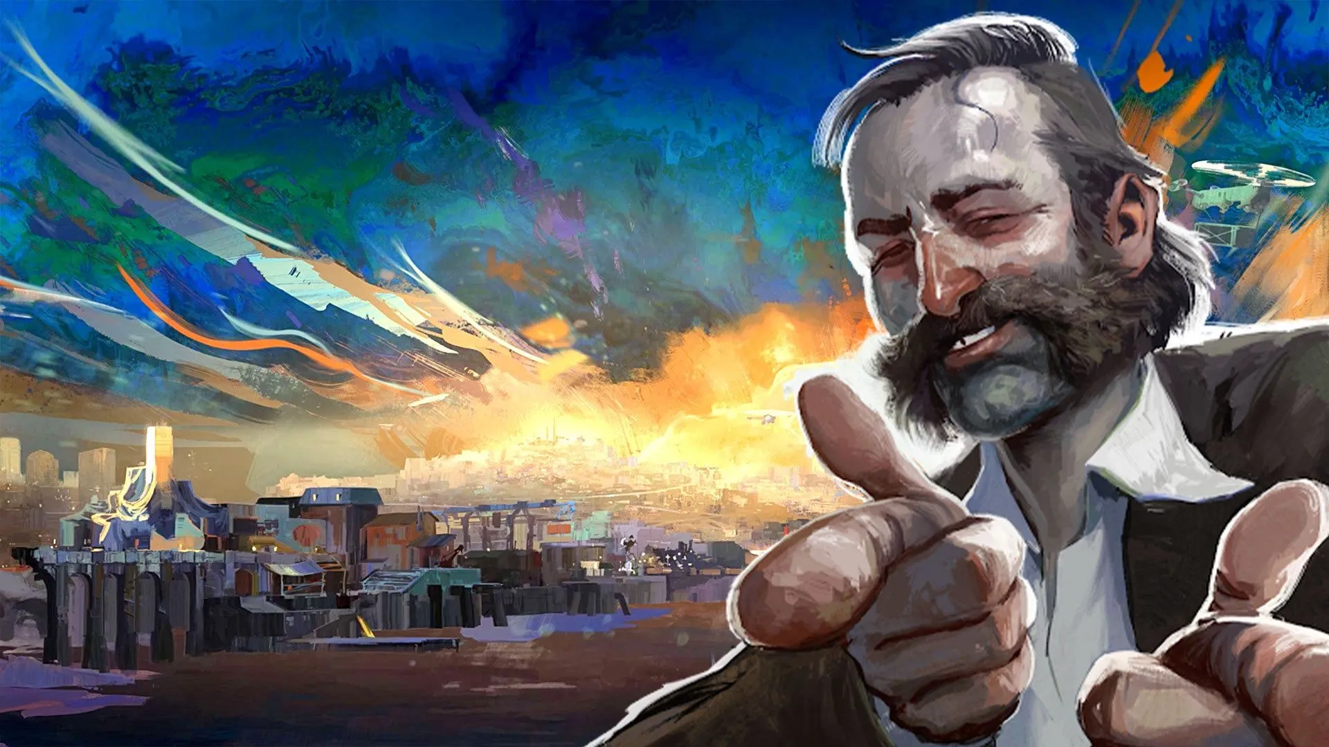 Thám tử Harrier &quot;Harry&quot; Du Bois trong Disco Elysium, thể hiện phong cách nghệ thuật độc đáo và yếu tố điều tra sâu sắc.