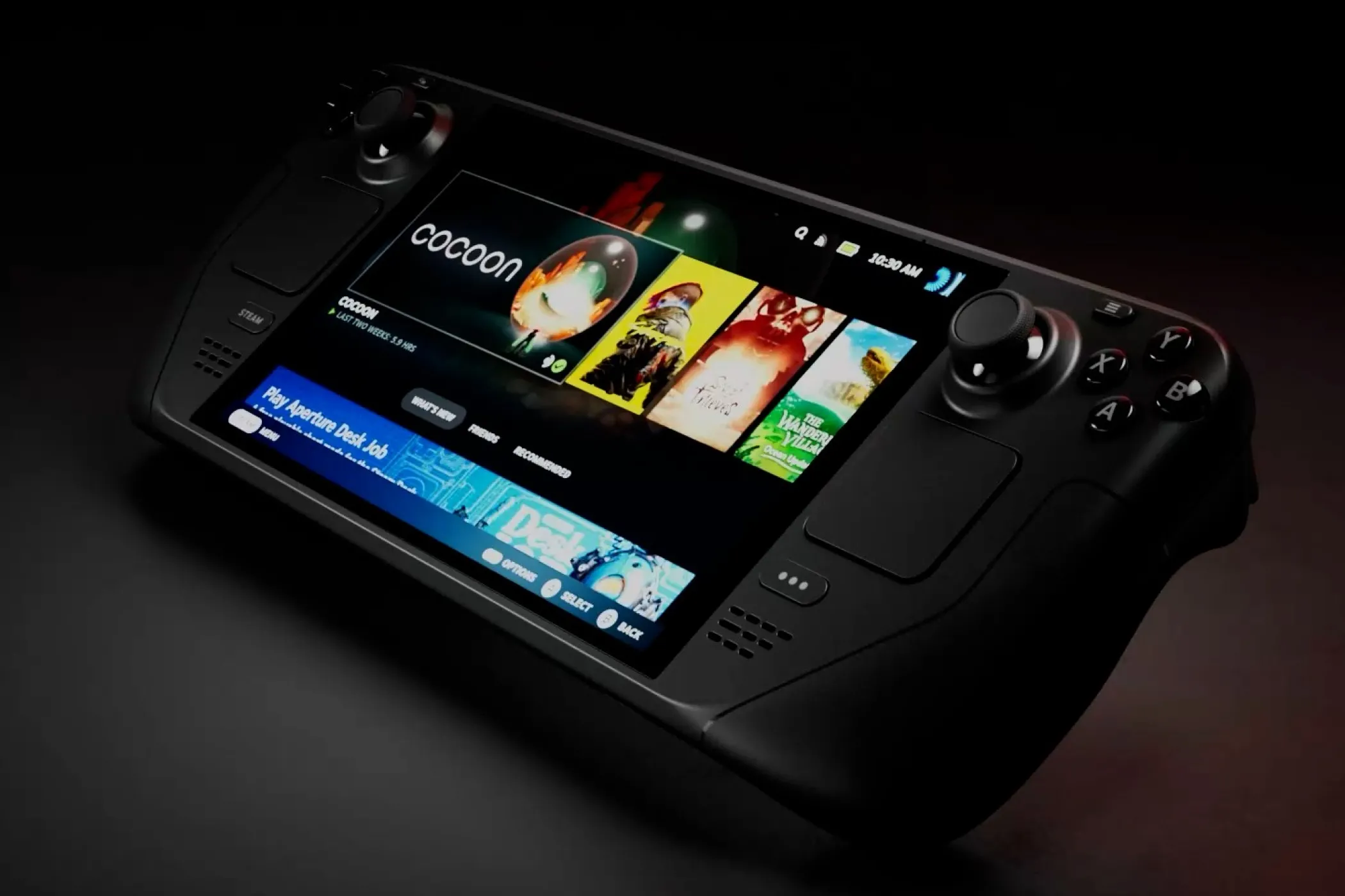 Thiết bị chơi game Steam Deck OLED, biểu tượng cho thành công của lớp dịch thuật Proton trong việc mở rộng thư viện game Windows cho Linux.