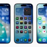 Thiết kế giao diện Liquid Glass mới của Apple, với các yếu tố skeuomorphic và hiệu ứng kính mờ trên iOS 26