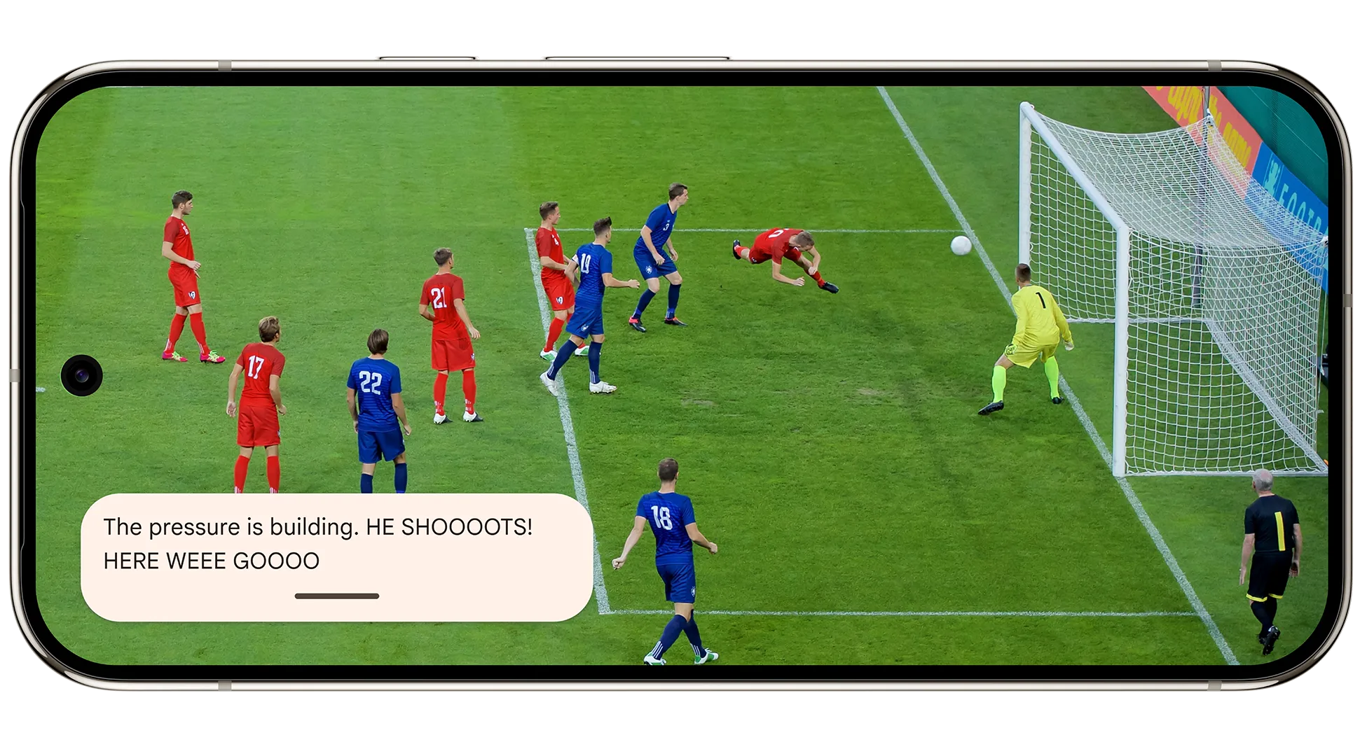 Tính năng Expressive Captions trên Pixel 9 Pro hiển thị phụ đề trực tiếp với khả năng nhận diện cảm xúc và cường độ giọng nói, bao gồm các từ kéo dài.