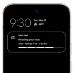 Tính năng Live Updates trên Android 16 hiển thị cập nhật trạng thái đơn hàng hoặc chuyến xe theo thời gian thực trực tiếp trên thanh thông báo.