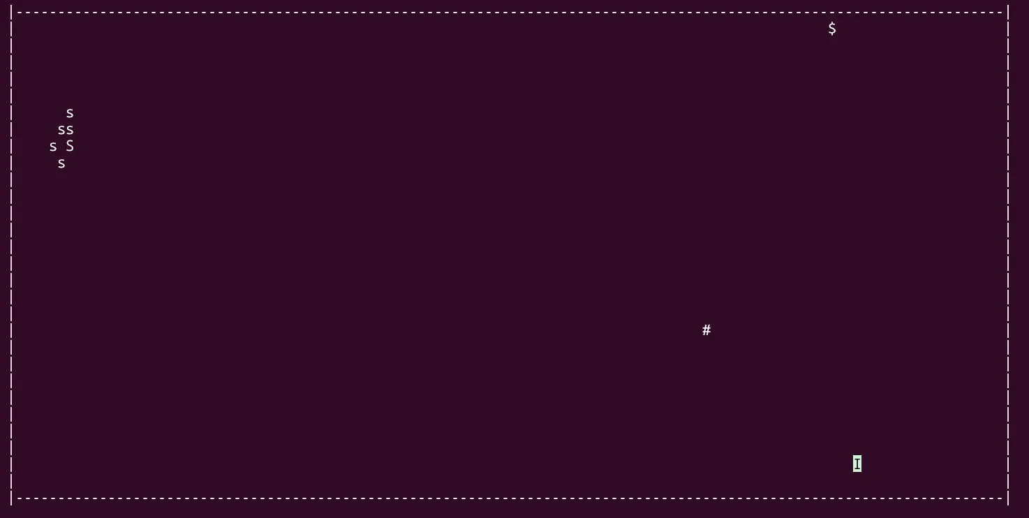 Trò chơi Snake phiên bản BSD trên terminal Linux