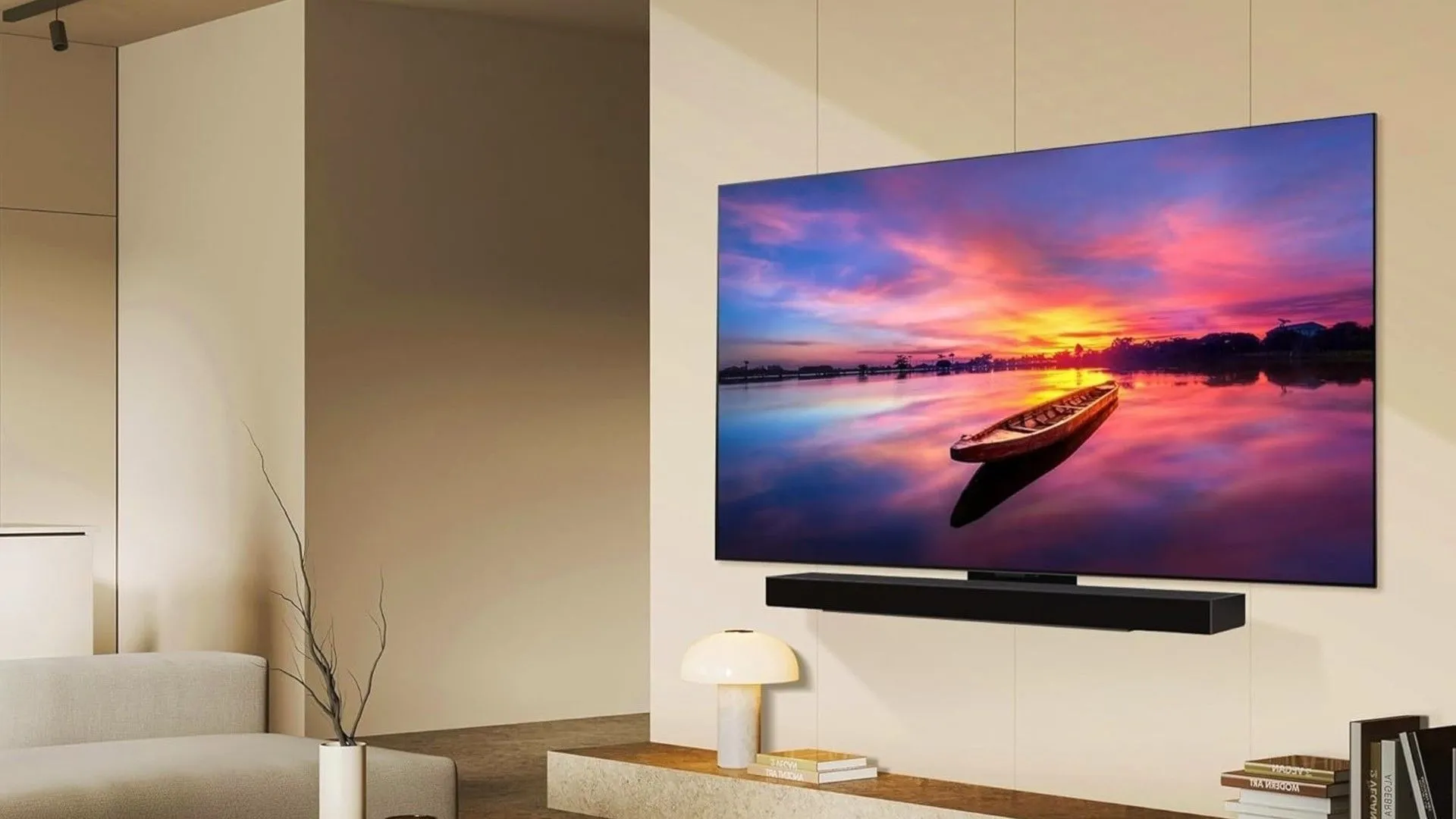 TV OLED 4K hiện đại của LG, nổi bật với thiết kế mỏng và chất lượng hình ảnh vượt trội khi treo tường.