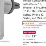 Vị trí tổng số sao đánh giá trên trang sản phẩm Amazon, nơi người dùng có thể nhấp để xem chi tiết bình luận.