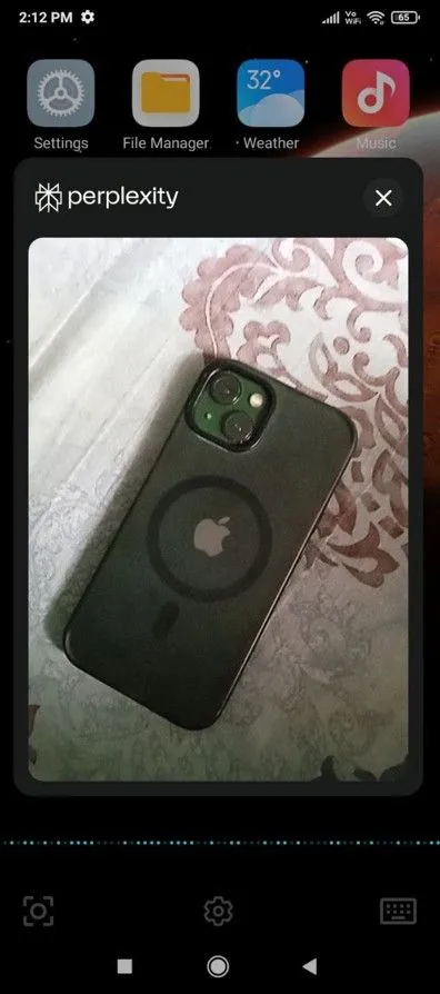 Yêu cầu trợ lý Perplexity AI mô tả vật thể phía trước camera.